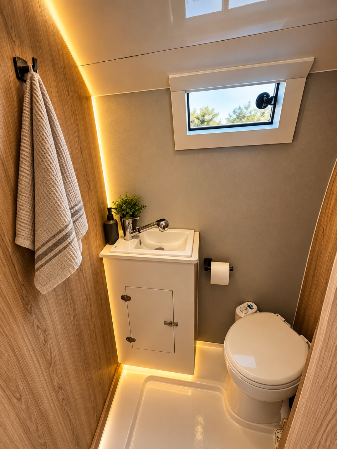 Cube Karavan banyo bölümü
